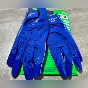 Cutters Extreme Grip Rev Pro 5.0 Football Gloves Blue Men’s Size XL C Track Grip